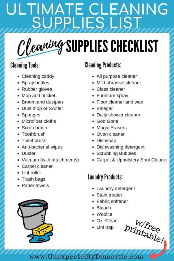 List of Cleaning Supplies